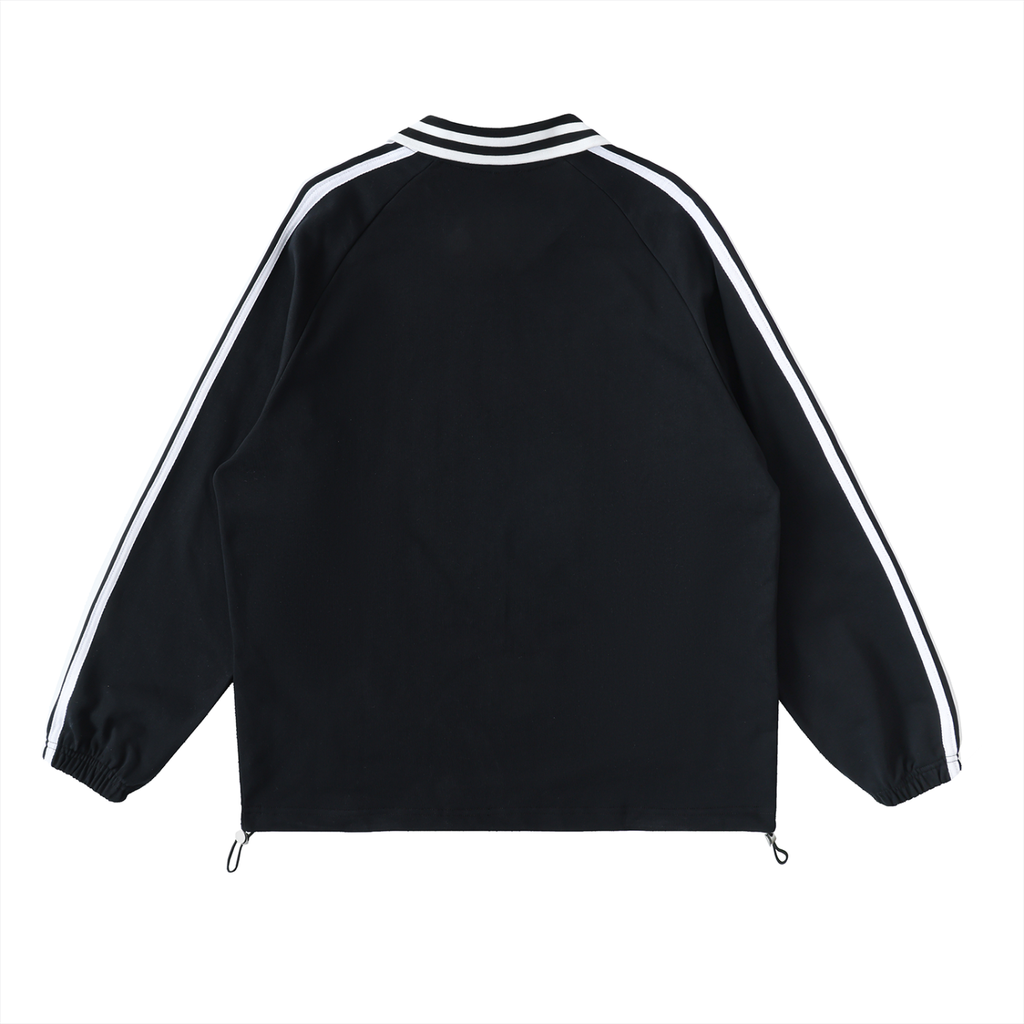 Level Striped Lapel Collar Sweatshirt
