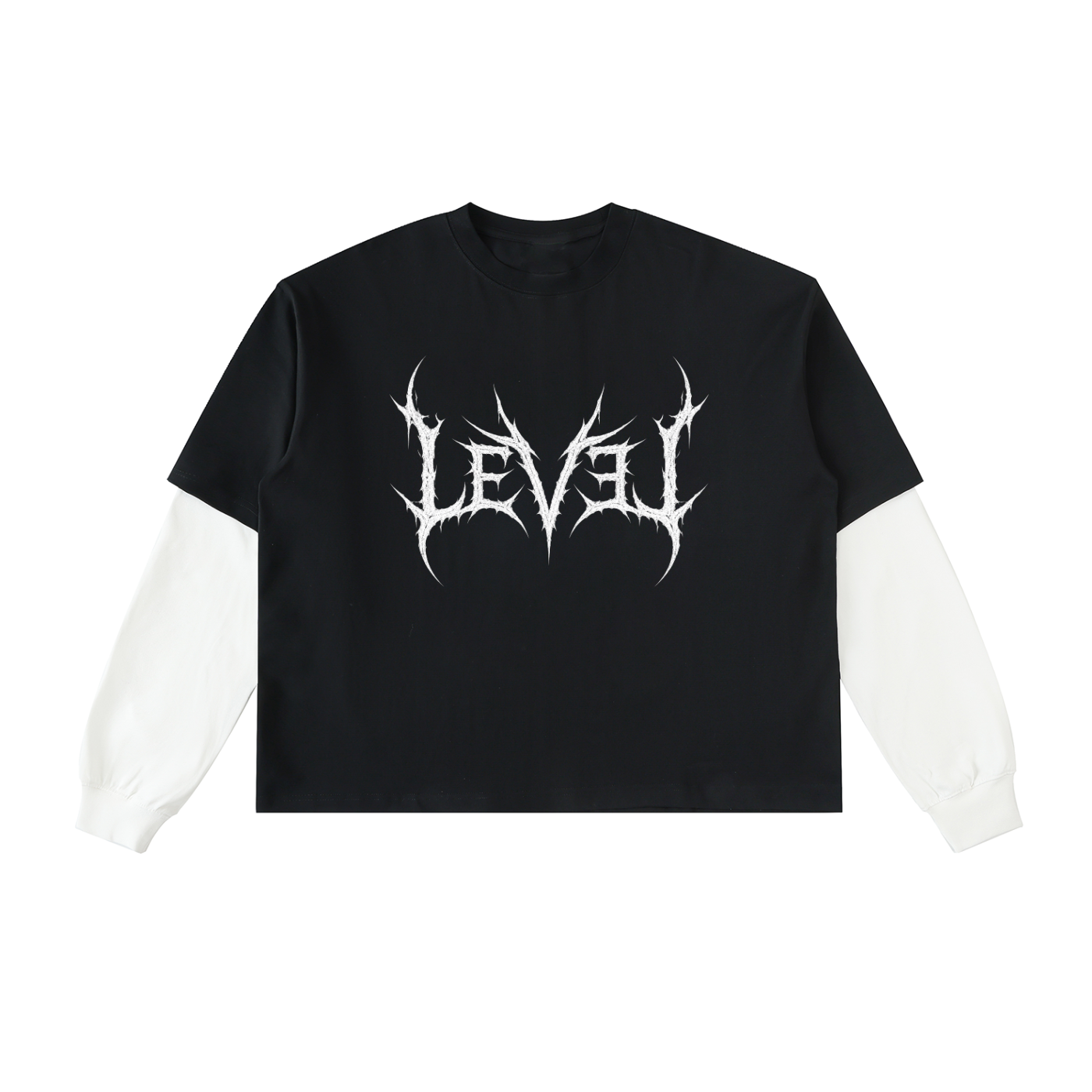 LeveL Contrast Sleeve Cotton T-Shirt