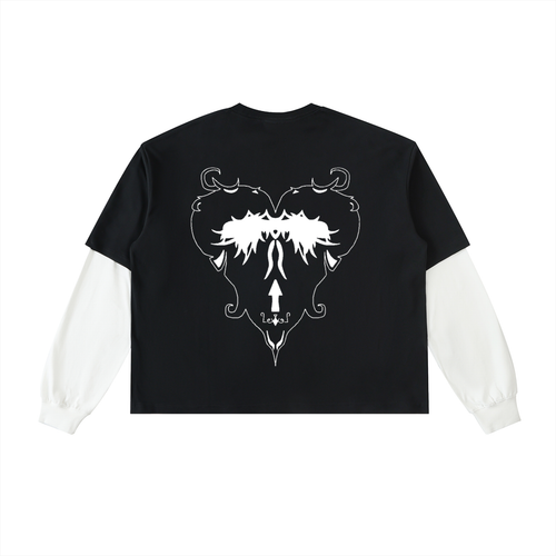 LeveL Contrast Sleeve Cotton T-Shirt
